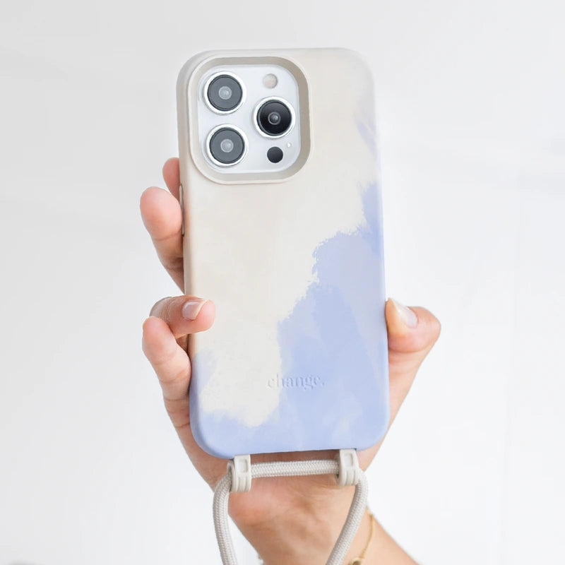 IPhone 15 Pro Max Chaîne pour téléphone portable amovible Beige Bleu#
