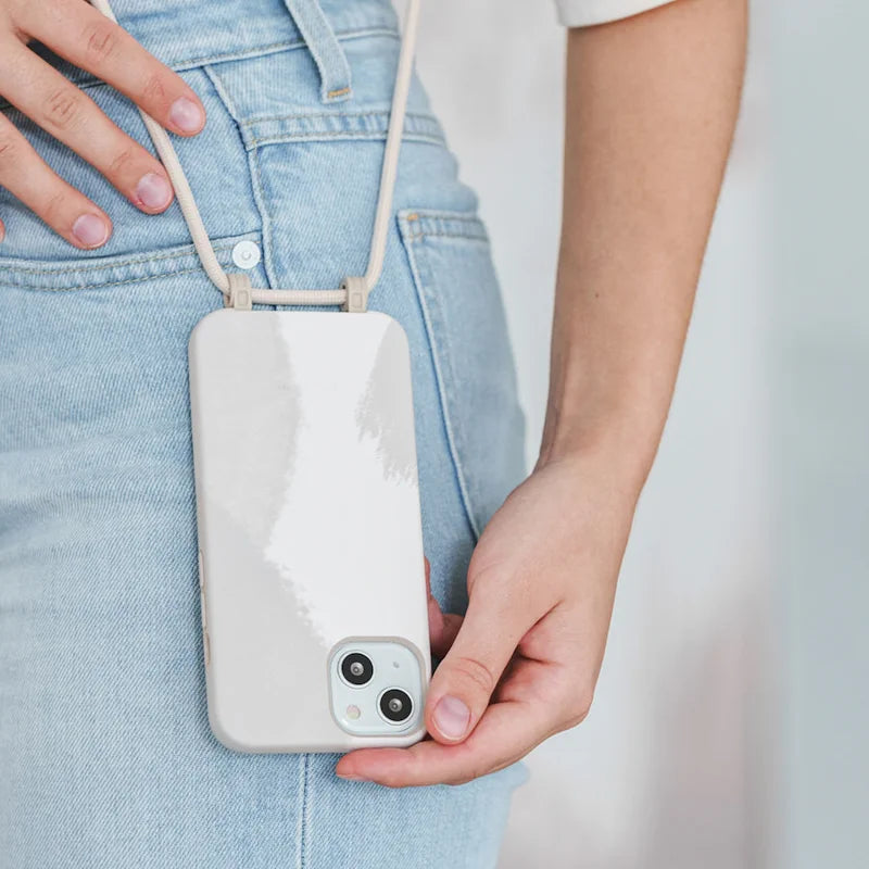 IPhone 13 Mini Chaîne pour téléphone portable détachable Crème Blanc