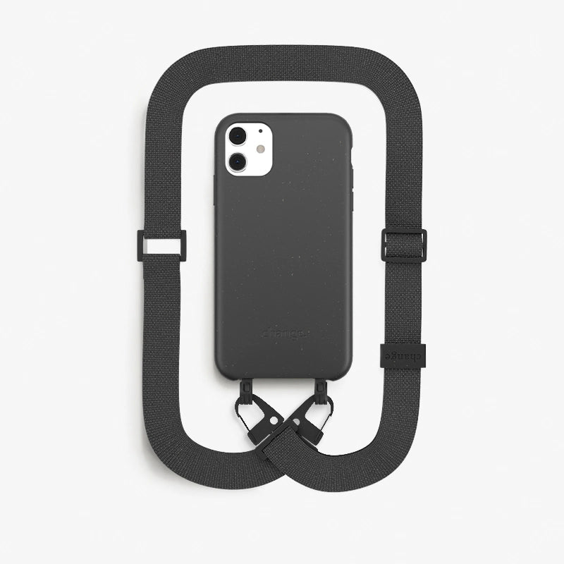 Coque rigide avec collier cordon noir pour iPhone 11 pro max avec