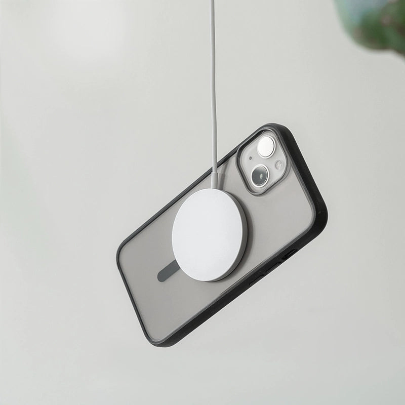 Coque Transparente iPhone X/Xs Magsafe avec bords colorés (noir) 