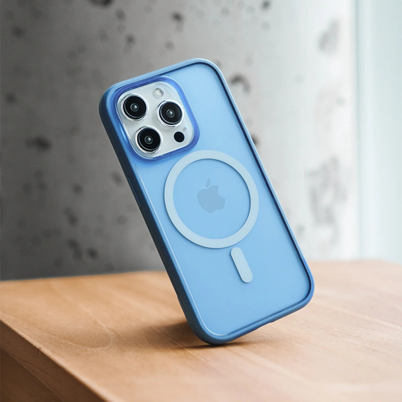 iPhone 15 Pro Clear case MagSafe bleu/mat