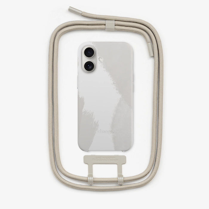 Coque iPhone 16 avec Cordon détachable - Blanc Crème - Woodcessories