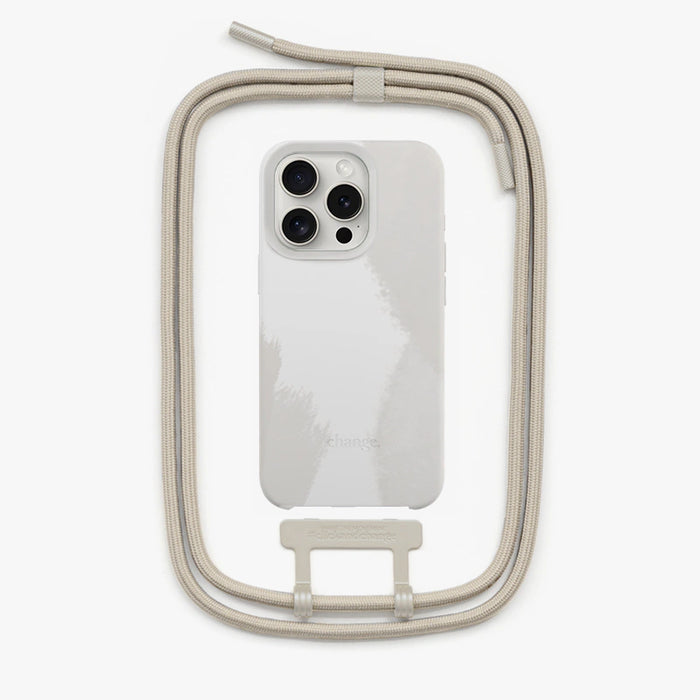 Coque iPhone 16 Pro avec Cordon détachable - Blanc Crème - Woodcessories