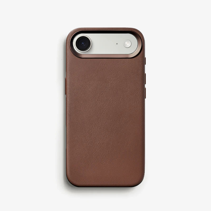 Étui en cuir végétalien brun pour iPhone 17 Air