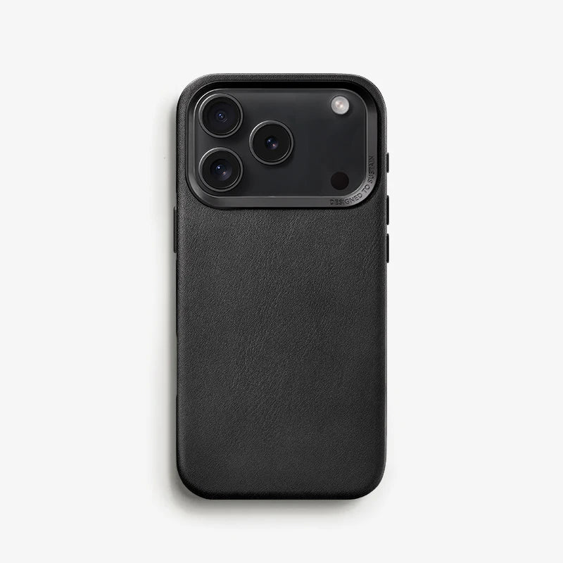 Etui en cuir végétalien iPhone 17 Pro noir