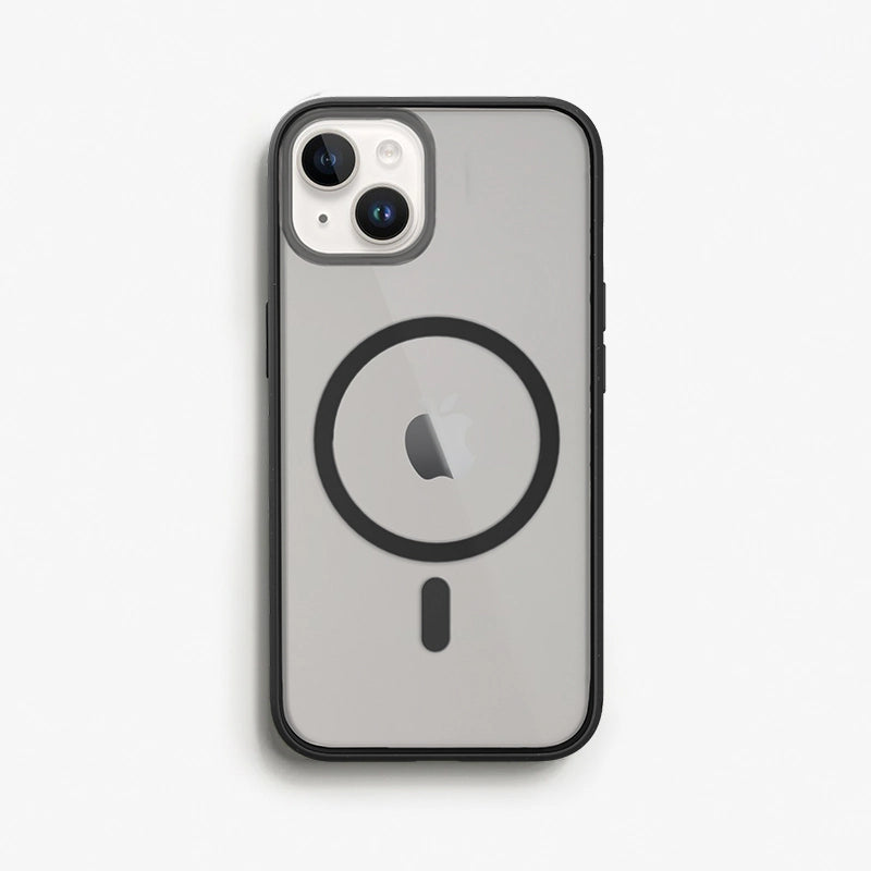 Cqoue transparente MagSafe pour Iphone 15 plus noir/ mat