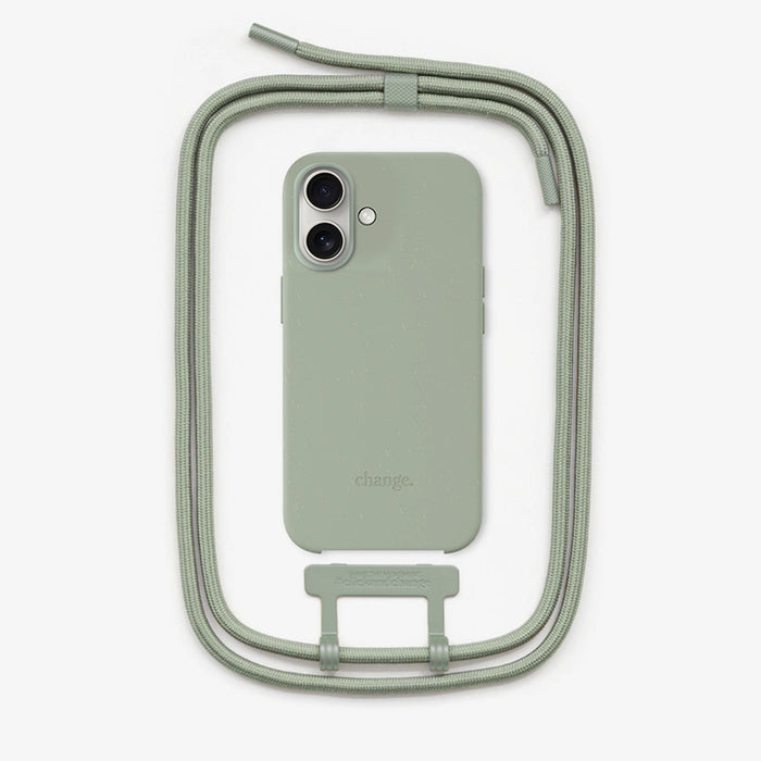 Coque iPhone 16 avec Cordon détachable - Vert Menthe - Woodcessories