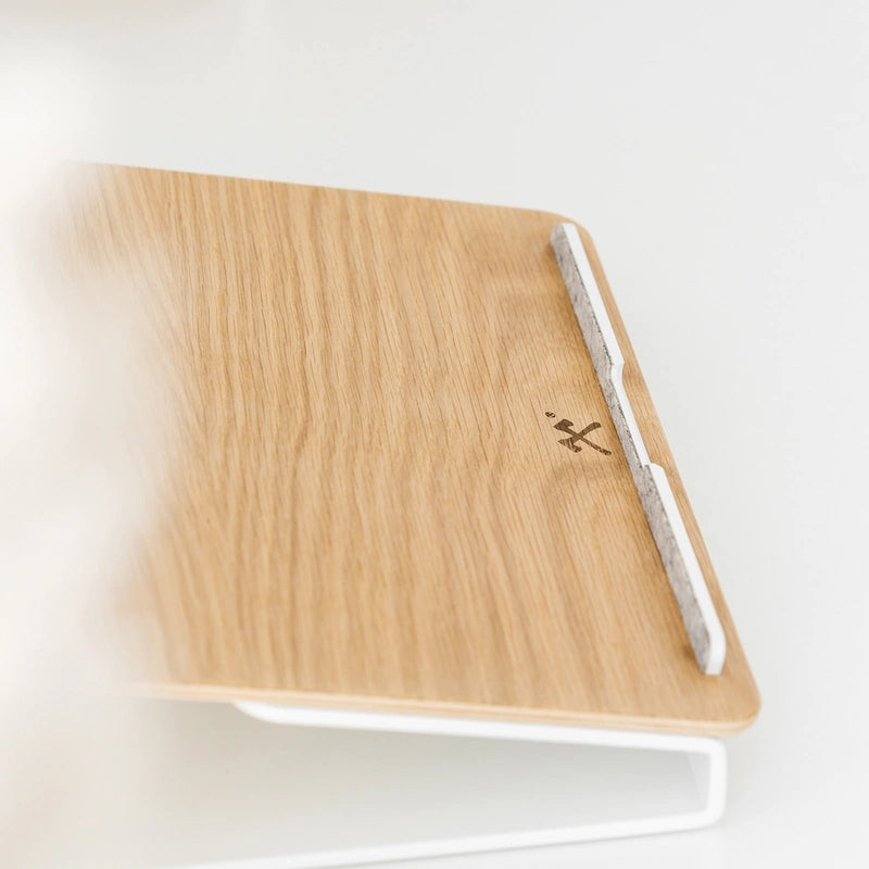 Navaris® Support en bois pour moniteur d'ordinateur portable Marron, Support en chêne