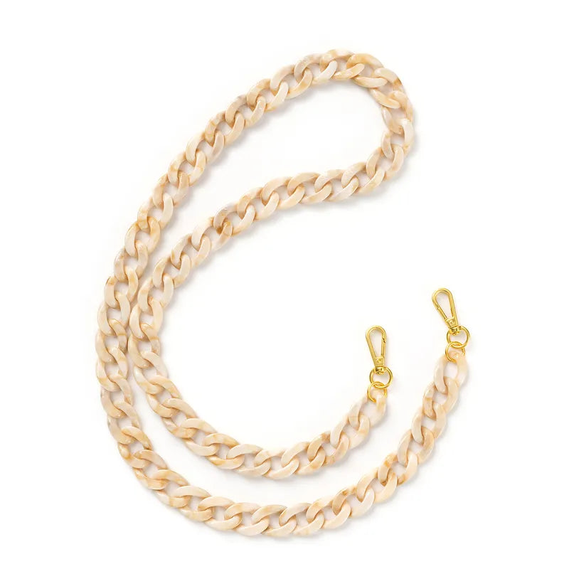 Chaîne amovible en résine longue beige